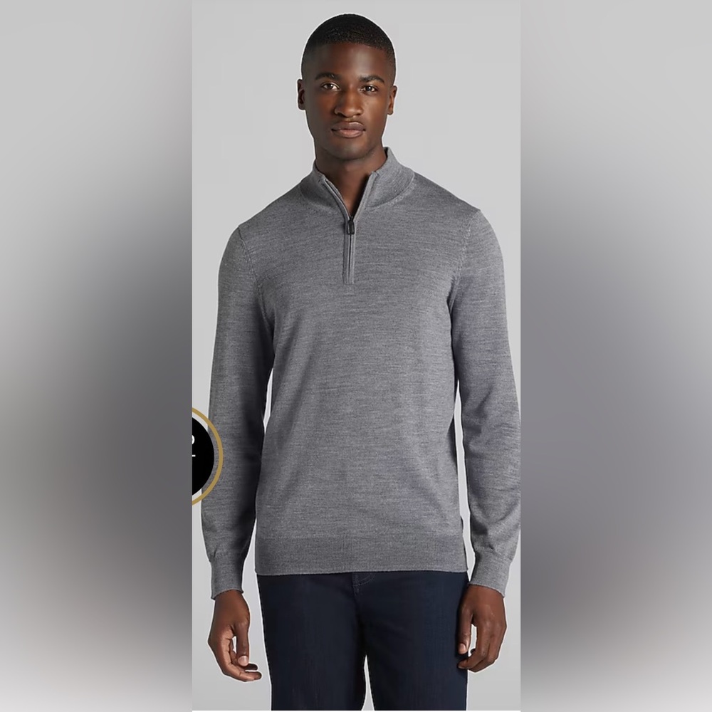 Jos A. Bank Merino Wool 1/4 zip sweater